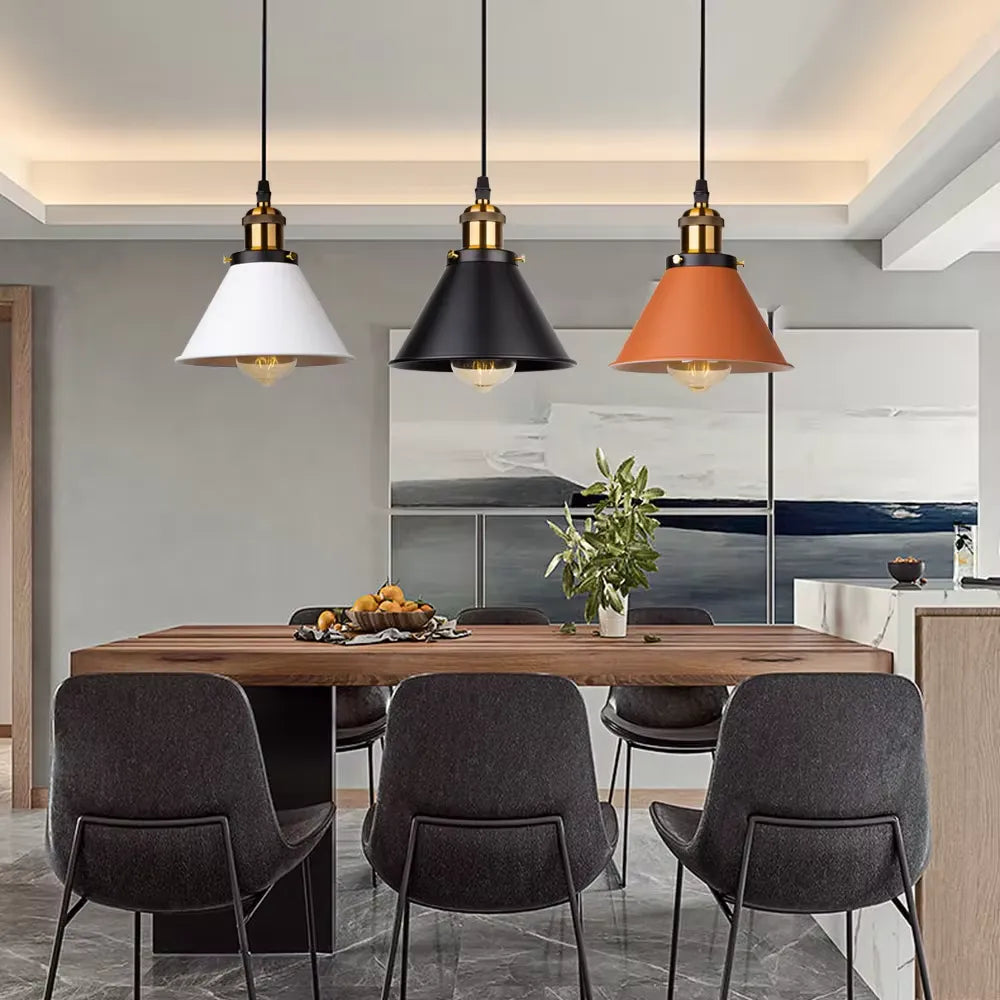 Vintage Industrial Loft Pendant Lamp – Classic E27 Hanging Fixture for Café, Kitchen or Living Room Accent Lighting