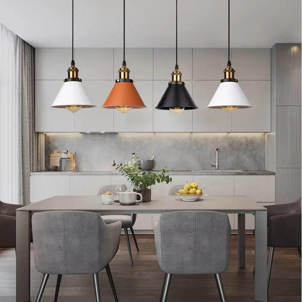Vintage Industrial Loft Pendant Lamp – Classic E27 Hanging Fixture for Café, Kitchen or Living Room Accent Lighting