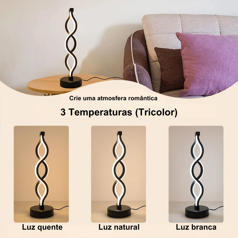 Double Spiral LED Table Lamp – Decorative Modern Desk Light for Bedroom, Office & Home