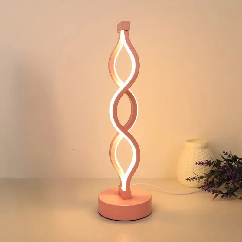 Double Spiral LED Table Lamp – Decorative Modern Desk Light for Bedroom, Office & Home