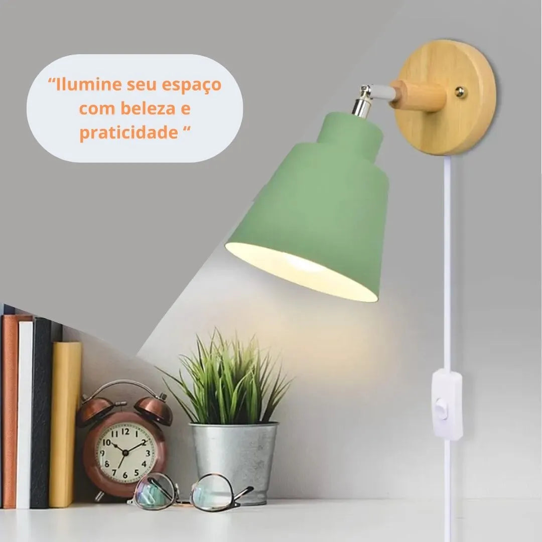 Nordic Wooden Wall Lamp – Minimalist Wall Sconce with Switch for Bedrooms, Entryways or Modern Hallways
