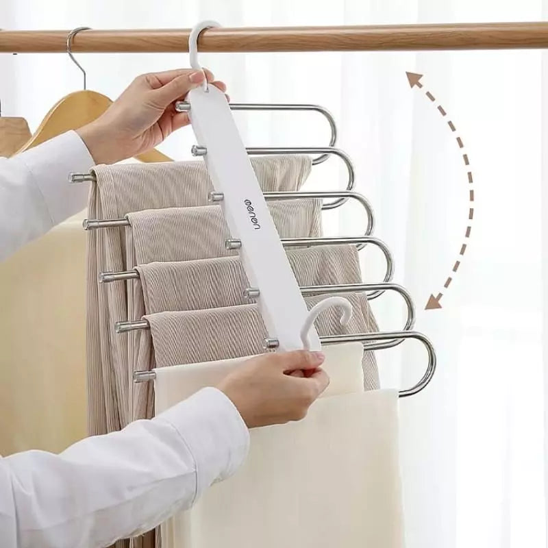 6-in-1 Multifunctional Pants Hanger – Space-Saving Closet Organizer Rack