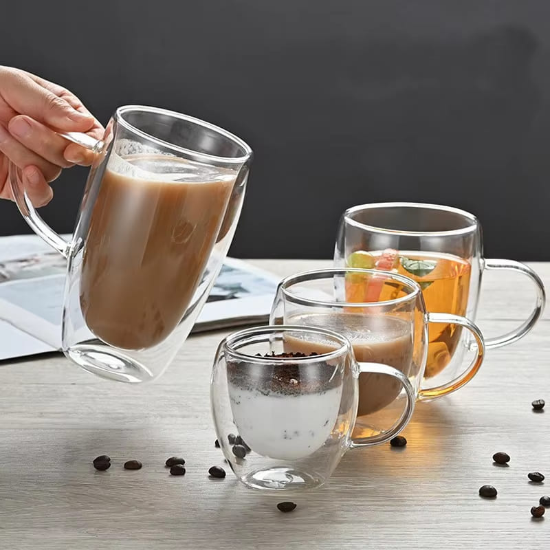 Double Wall Glass Mug – Heat Resistant Coffee & Tea Cup