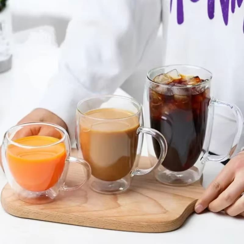 Double Wall Glass Mug – Heat Resistant Coffee & Tea Cup
