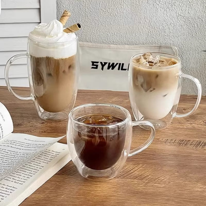 Double Wall Glass Mug – Heat Resistant Coffee & Tea Cup