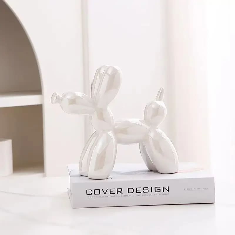 Ceramic Balloon Dog Statue — Playful Modern Decor