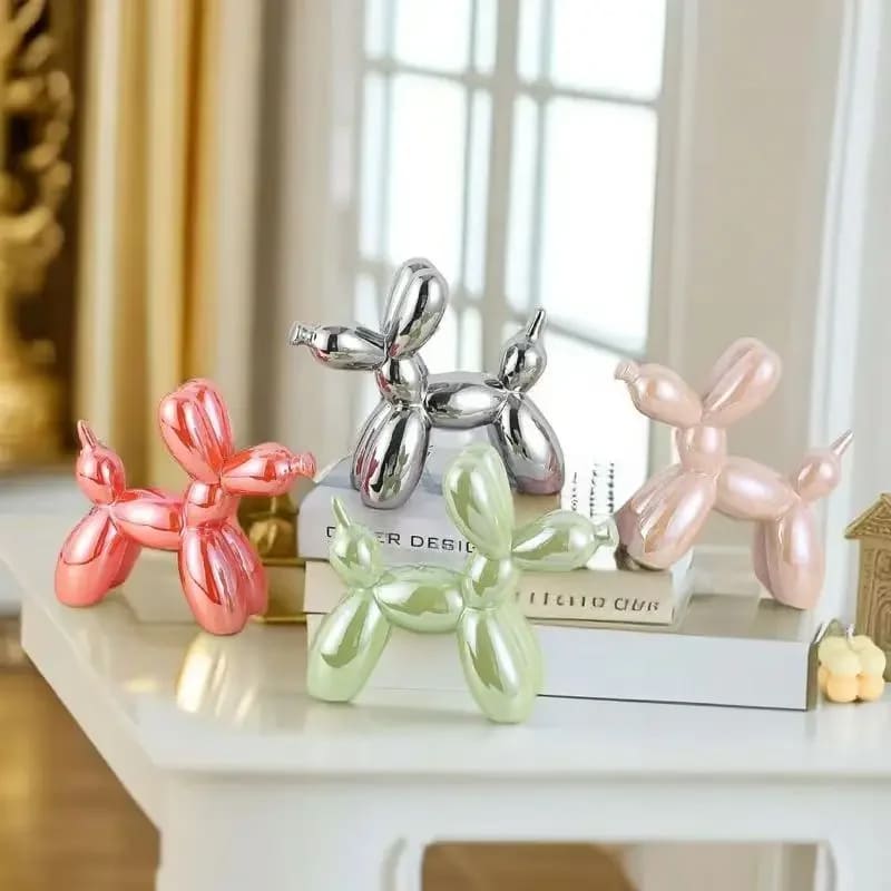 Ceramic Balloon Dog Statue — Playful Modern Decor