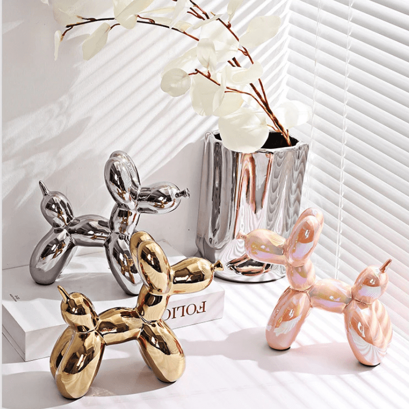 Ceramic Balloon Dog Statue — Playful Modern Decor