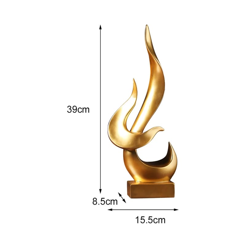 Abstract Flame Resin Sculpture – Modern Artistic Home Decor Accent