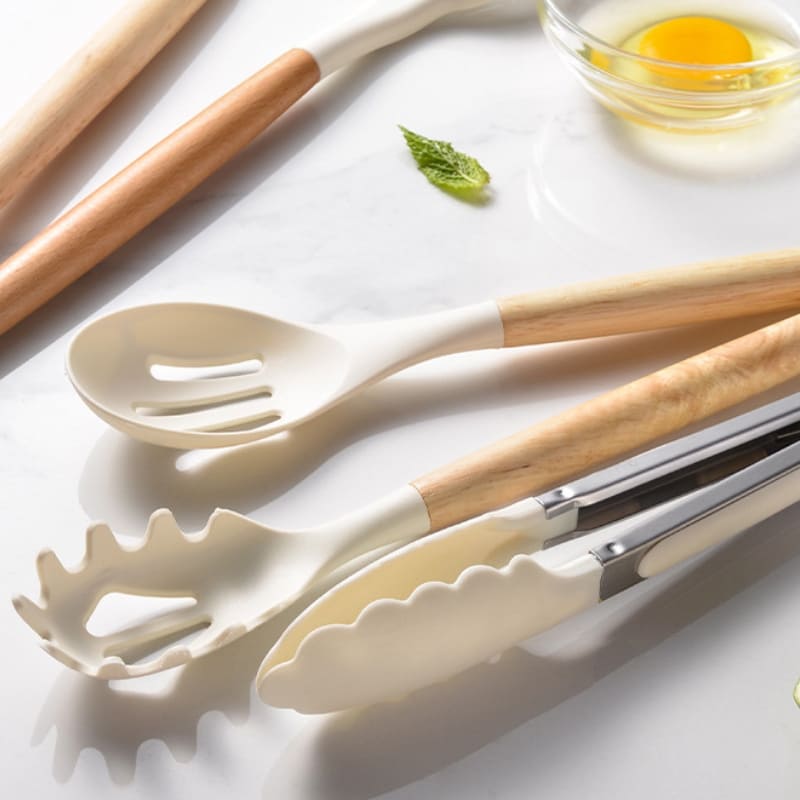 14-Piece Silicone Kitchen Utensil Set with Organizer – Non-Stick Cooking Tools