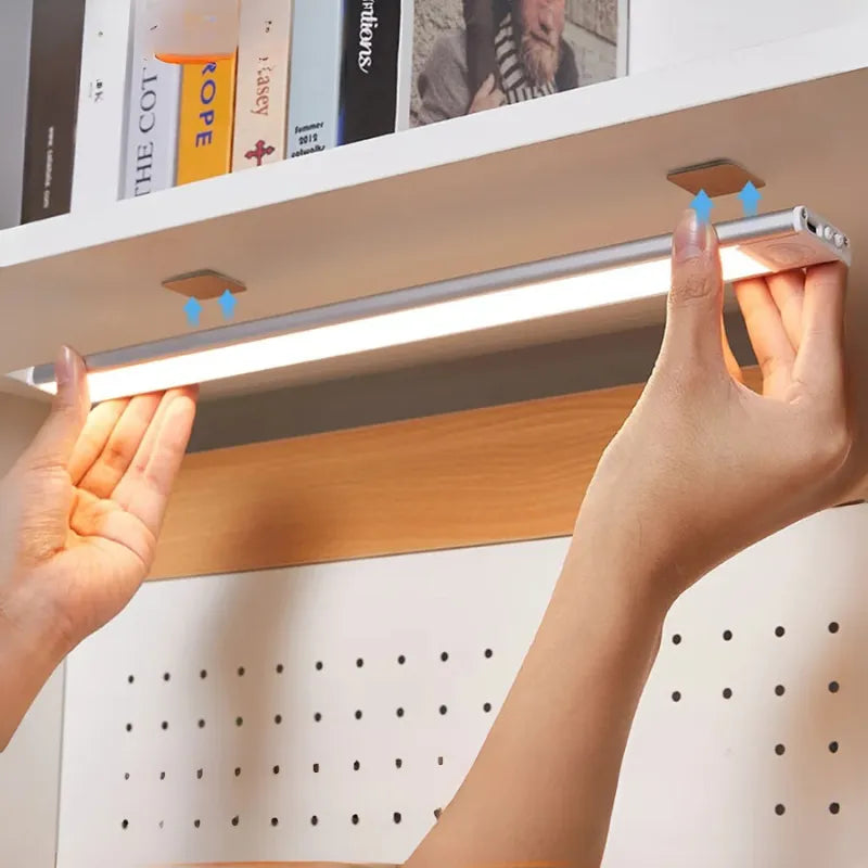 Magnetic LED Motion Light – USB Rechargeable Wireless Bar Lamp for Closets, Cabinets, or Hallways