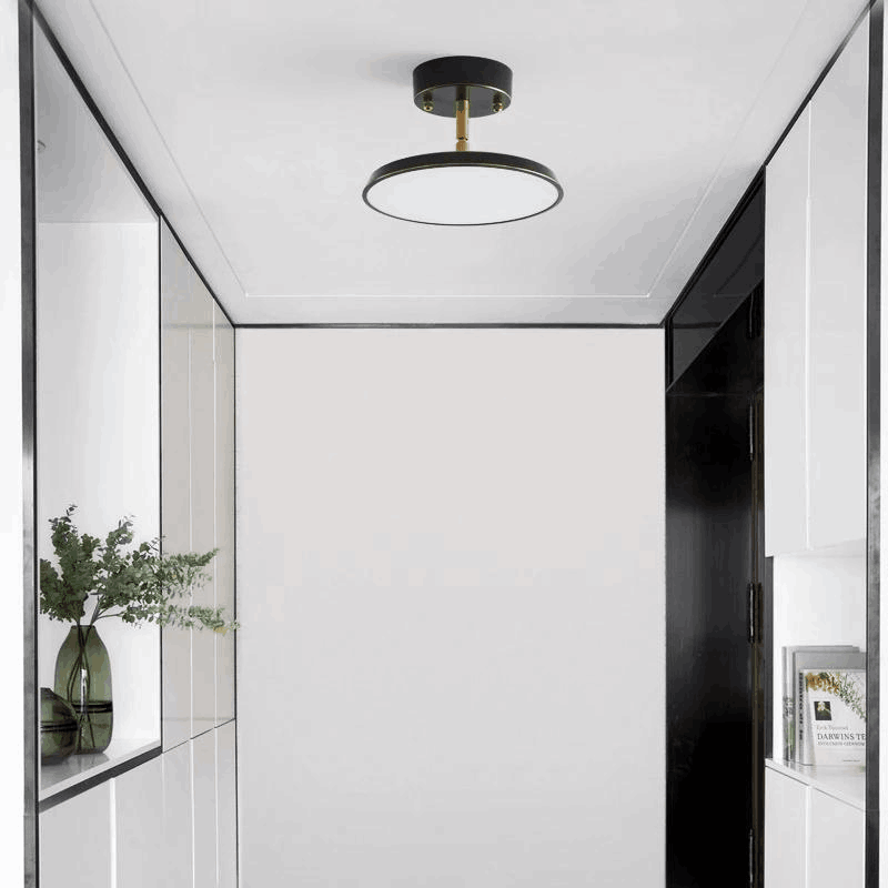 Modern Round LED Ceiling Light – Adjustable Rotating Fixture for Hallways, Bathrooms or Reading Corners
