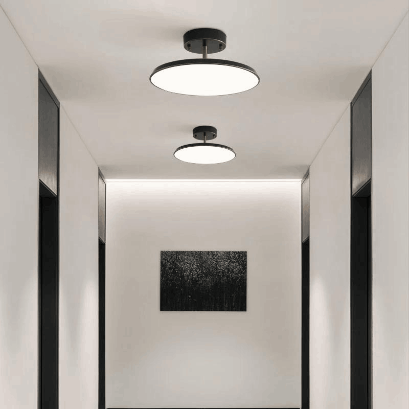 Modern Round LED Ceiling Light – Adjustable Rotating Fixture for Hallways, Bathrooms or Reading Corners
