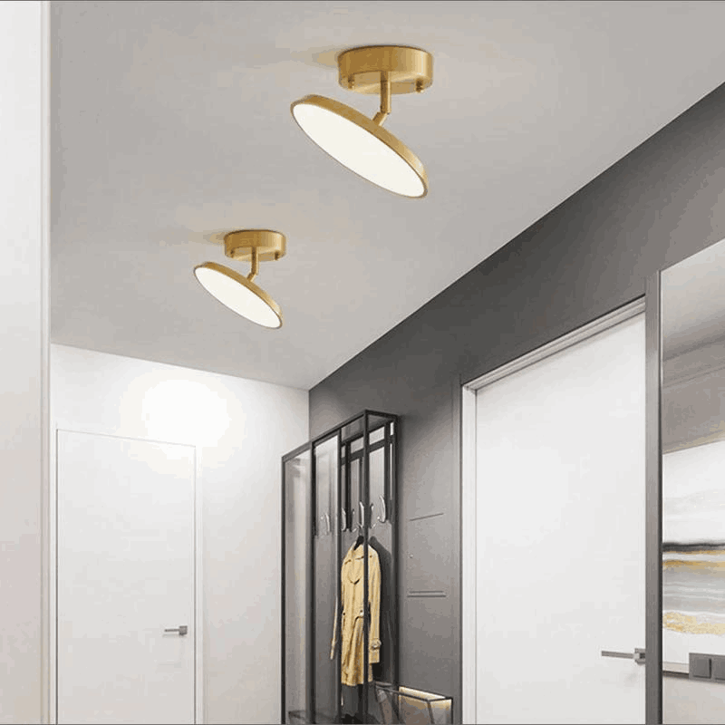Modern Round LED Ceiling Light – Adjustable Rotating Fixture for Hallways, Bathrooms or Reading Corners