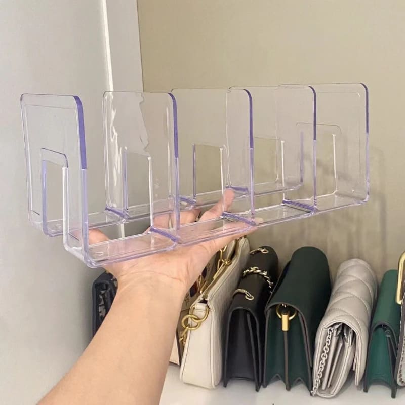 Acrylic Handbag Organizer with Divider — Transparent Storage Box for Purses & Accessories