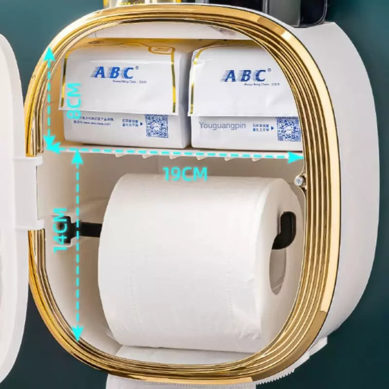 Wall-Mounted Toilet Paper Holder — Retro Luxury Bathroom Organizer | Aura Vibes