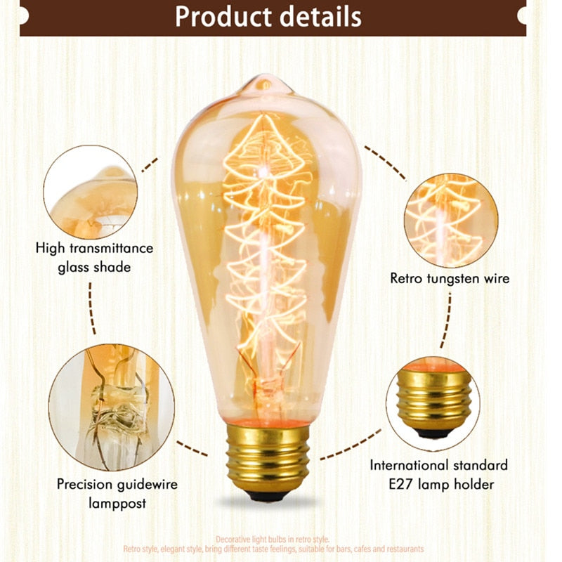6-Piece Vintage Edison Bulb Kit – Perfect for Retro Chandeliers