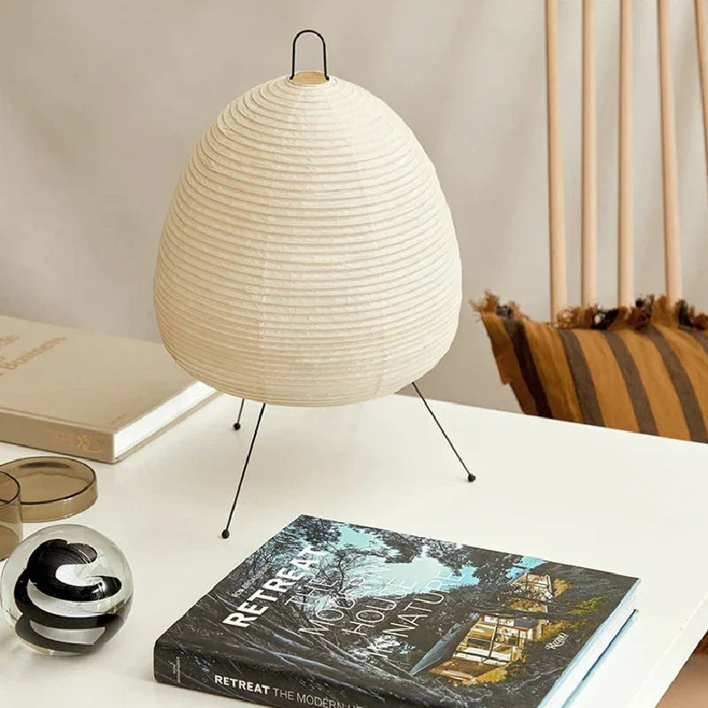 Japanese Design Table Lamp – Adjustable Light Modes with Soft Warm & White Illumination