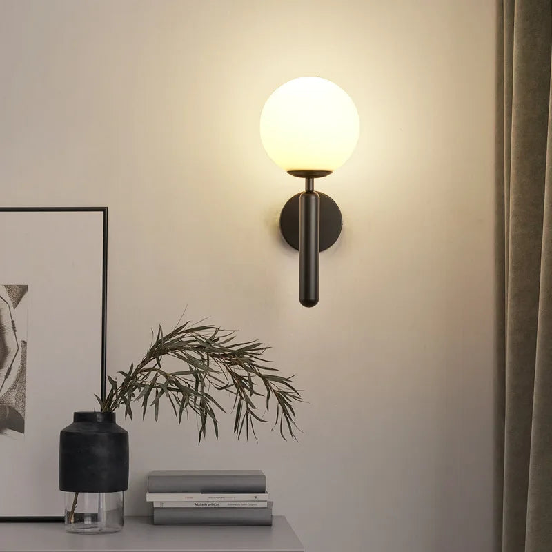 Vintage Glass Wall Sconce – Premium Retro LED Lamp for Living Room, Restaurants, Cafes & Elegant Indoor Lighting Decor