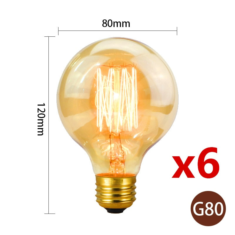 6-Piece Vintage Edison Bulb Kit – Perfect for Retro Chandeliers