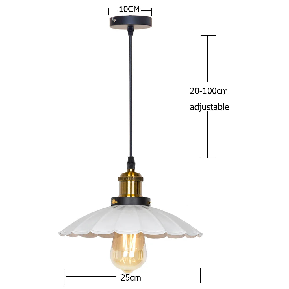 Rustic Barn Style Pendant Light – Vintage Farmhouse Ceiling Lamp for Kitchen or Loft
