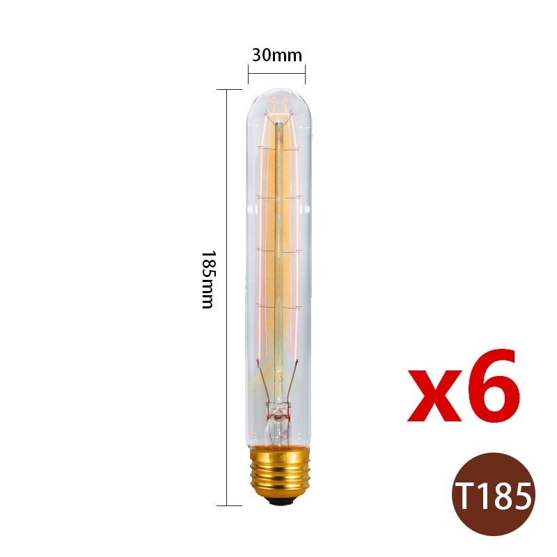 6-Piece Vintage Edison Bulb Kit – Perfect for Retro Chandeliers