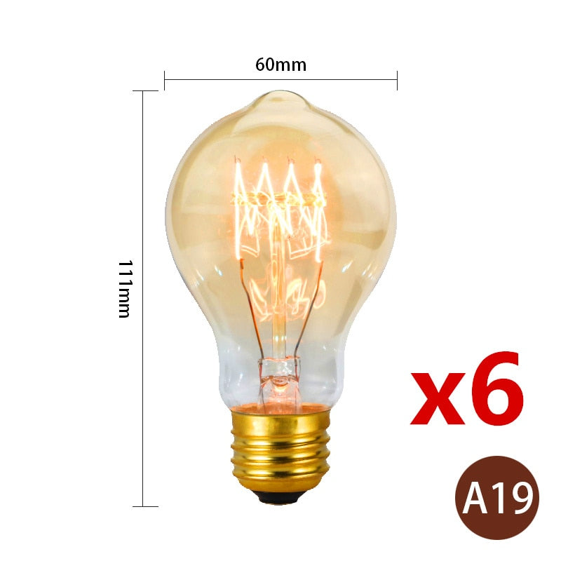6-Piece Vintage Edison Bulb Kit – Perfect for Retro Chandeliers