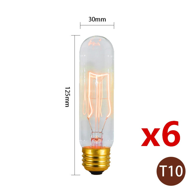 6-Piece Vintage Edison Bulb Kit – Perfect for Retro Chandeliers