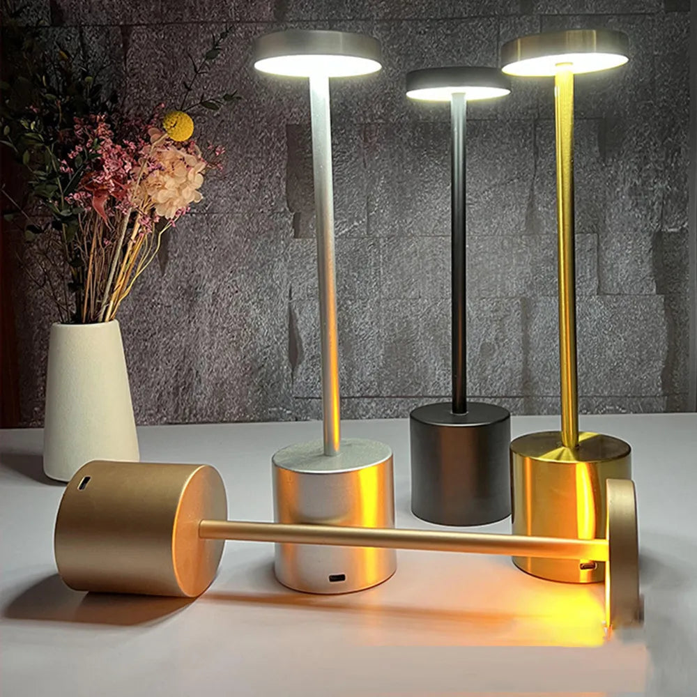 Slim Touch Table Lamp – USB Rechargeable Wireless Light for Desks, Nightstands or Study Corners