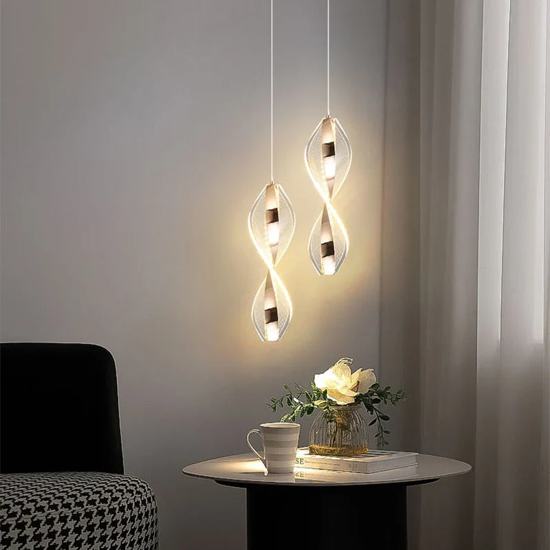 Scandinavian Helix LED Pendant Light β Nordic Design for Minimalist Interior Decor