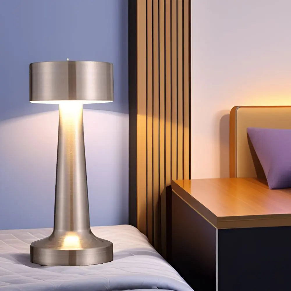 Wireless Minimalist Touch Table Lamp – Rechargeable LED Bedside Lamp for Modern Decor