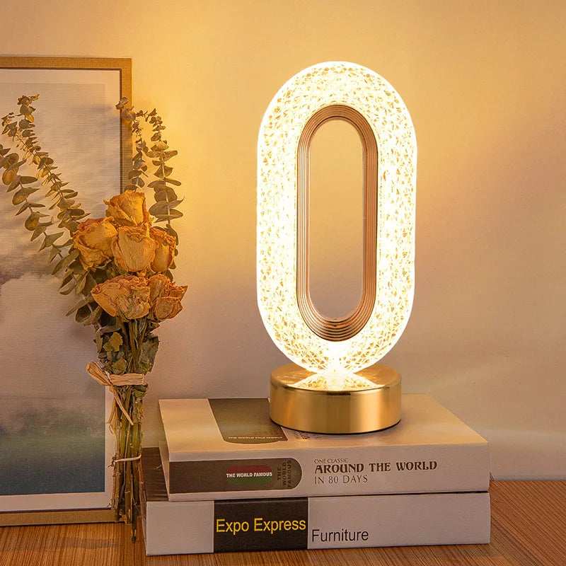 Crystal Wireless LED Table Lamp – Elegant Rechargeable Decorative Lamp for Home Decor