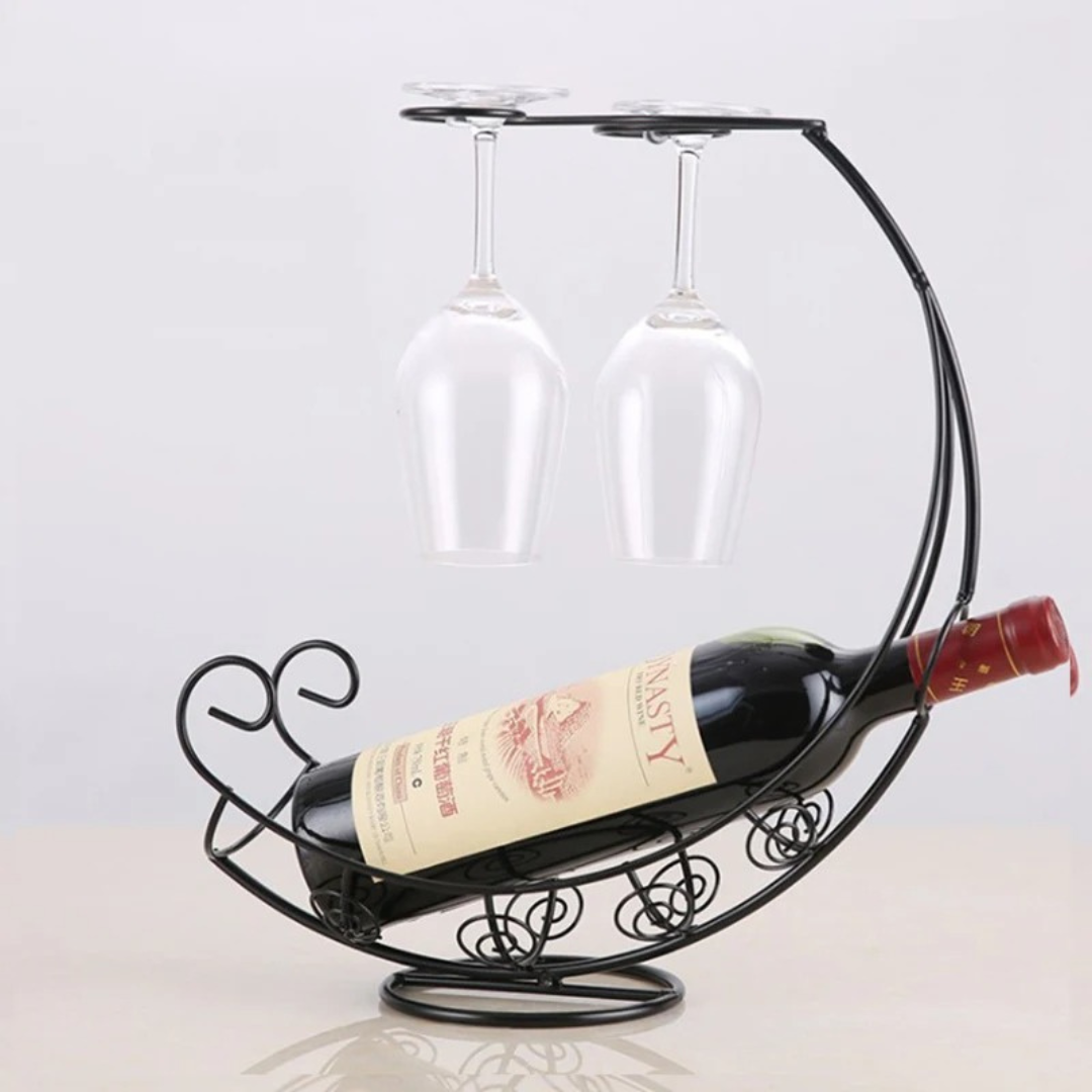 Metal Wine & Glass Holder — Stylish Display