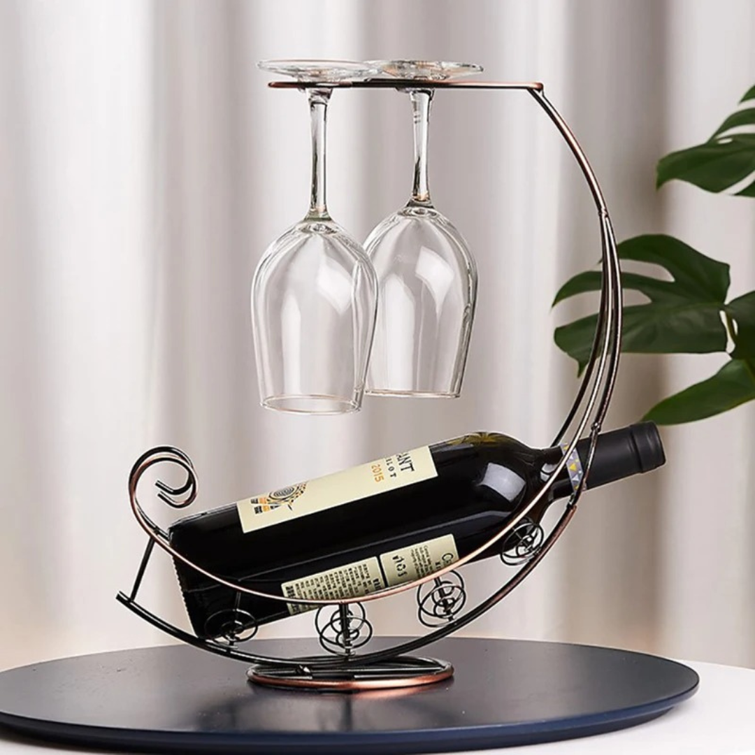 Metal Wine & Glass Holder — Stylish Display