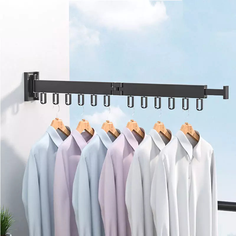 Wall-Mounted Retractable Clothes Drying Rack – Space-Saving Aluminum Design