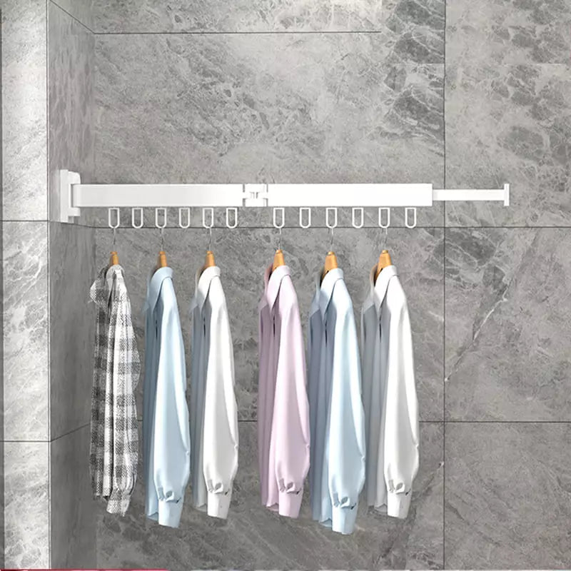 Wall-Mounted Retractable Clothes Drying Rack – Space-Saving Aluminum Design