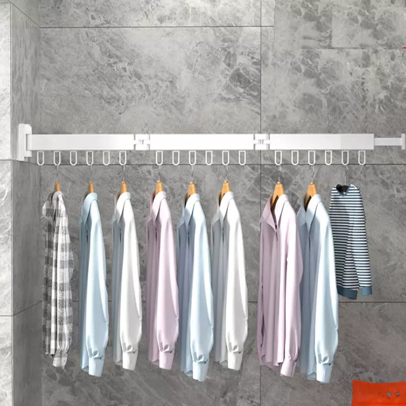 Wall-Mounted Retractable Clothes Drying Rack – Space-Saving Aluminum Design