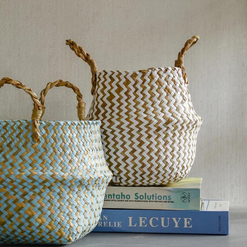 Woven Rattan Decorative Planter Basket – Rustic Boho Style Flower Pot Holder for Home & Office Plants