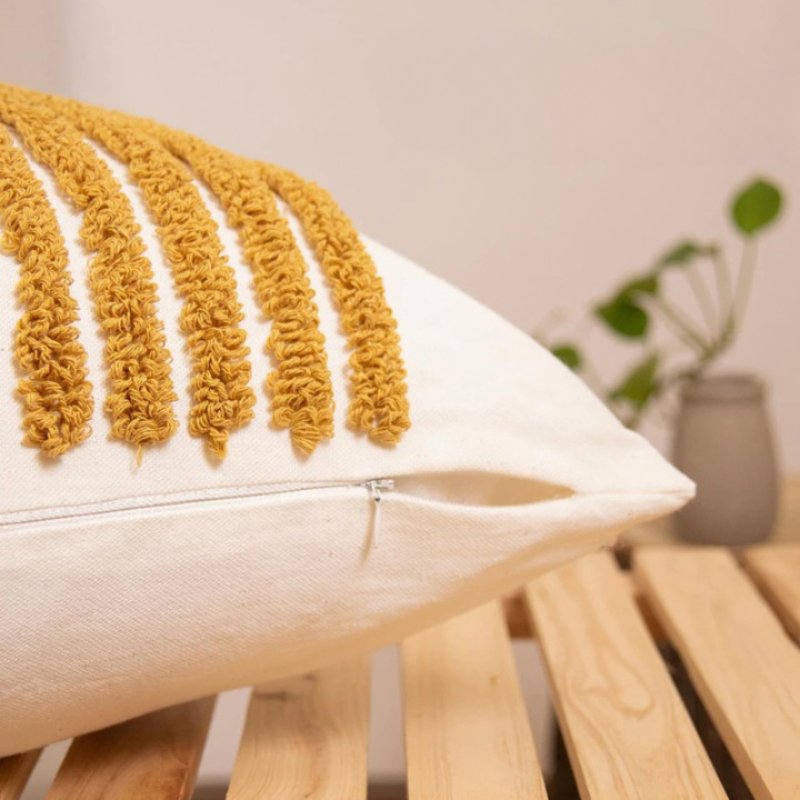 Embroidered Geometric Throw Pillow Cover – Modern Decorative Cushion Case for Sofa, Bed and Living Room