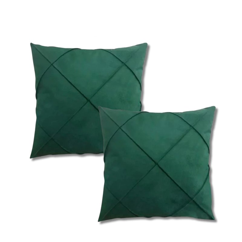 Set of 2 Luxury Draped Suede Pillow Covers