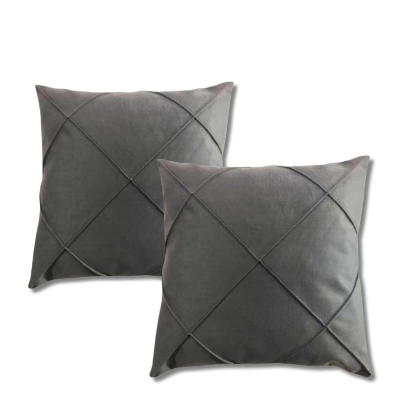 Set of 2 Luxury Draped Suede Pillow Covers
