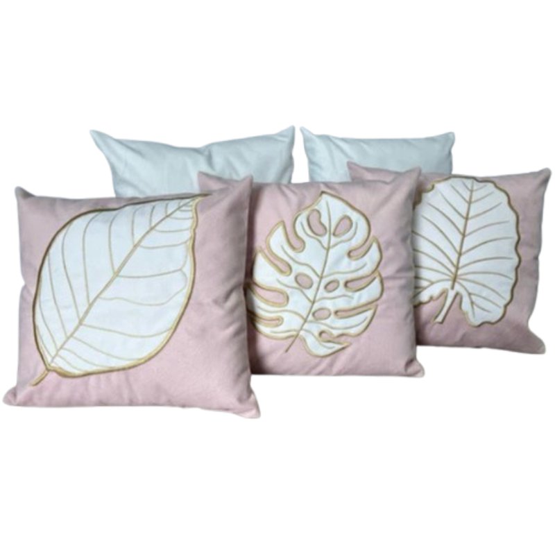 5-Piece Boho Chic Embroidered Pillow Cover Set