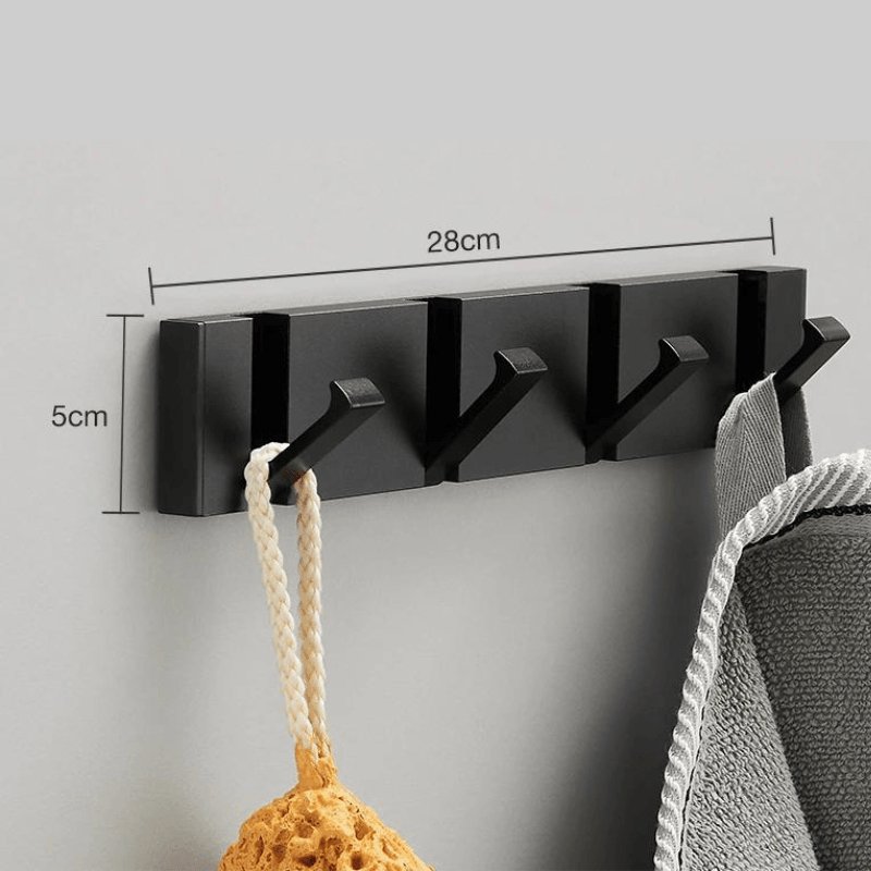 Matte Black & Gold Wall Hook Rack – Heavy Duty Decorative Hangers for Bathroom & Entryway