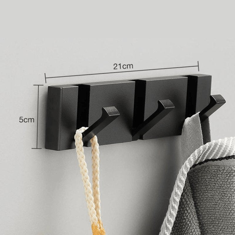 Matte Black & Gold Wall Hook Rack – Heavy Duty Decorative Hangers for Bathroom & Entryway