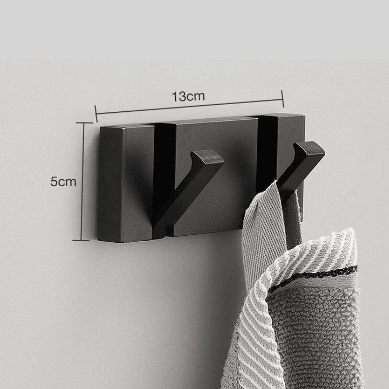 Matte Black & Gold Wall Hook Rack – Heavy Duty Decorative Hangers for Bathroom & Entryway