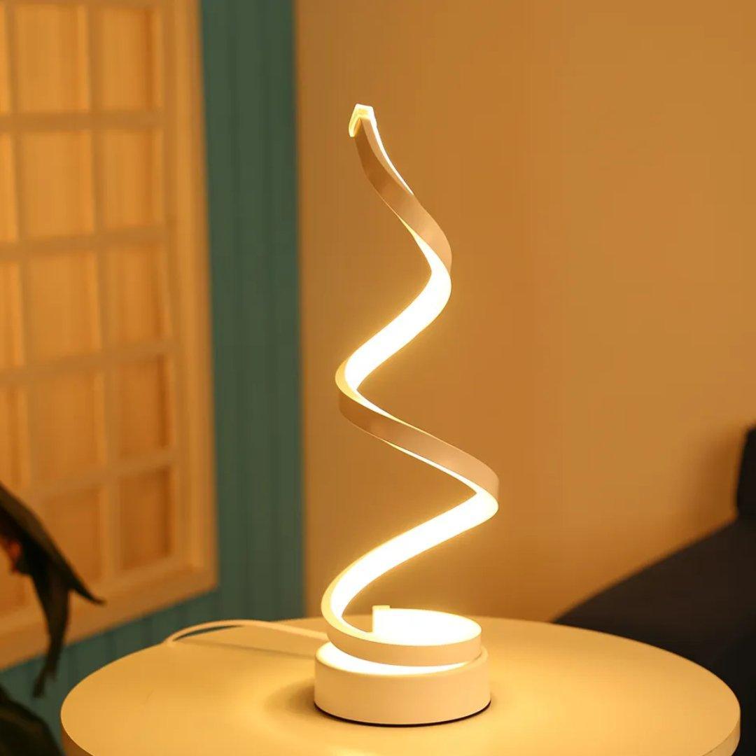 Modern Spiral LED Desk Lamp β Unique Curved Design Light for Living Room, Office & Study