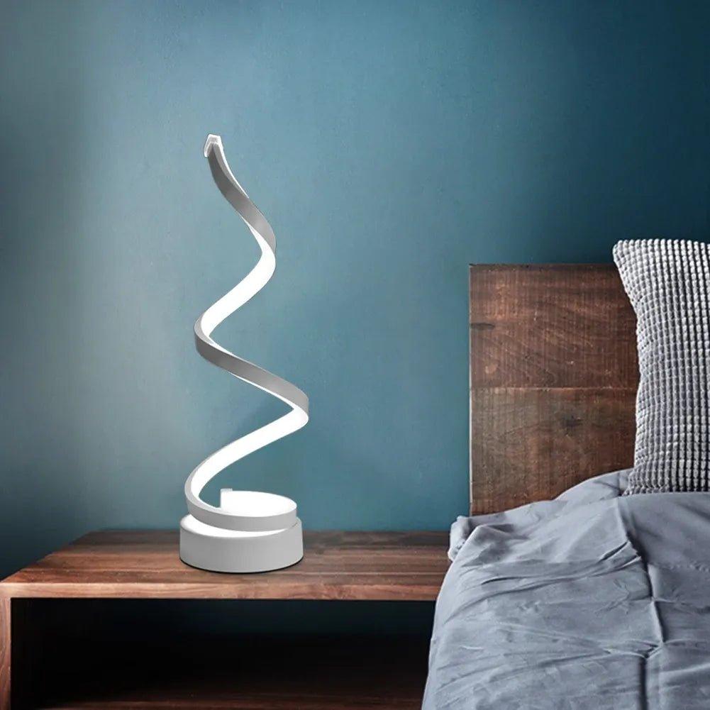 Modern Spiral LED Desk Lamp β Unique Curved Design Light for Living Room, Office & Study