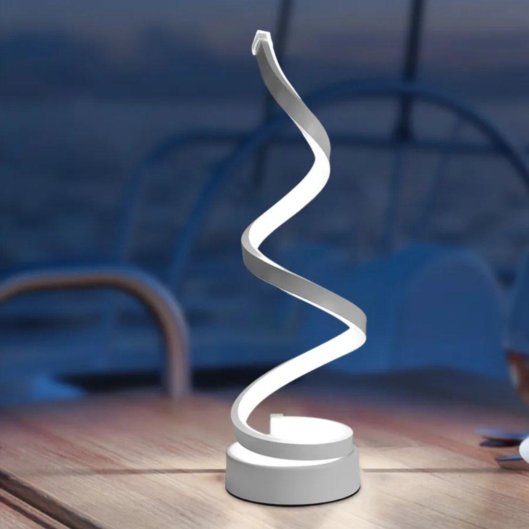 Modern Spiral LED Desk Lamp β Unique Curved Design Light for Living Room, Office & Study