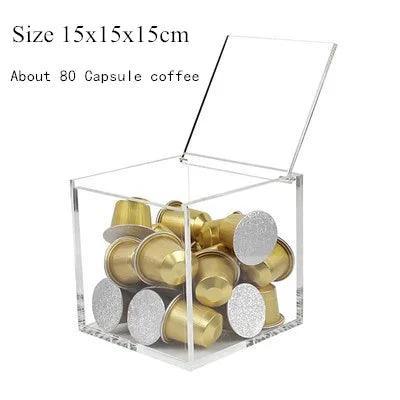 Coffee Capsule Organizer Box – Clear Acrylic Display for Kitchen Countertops