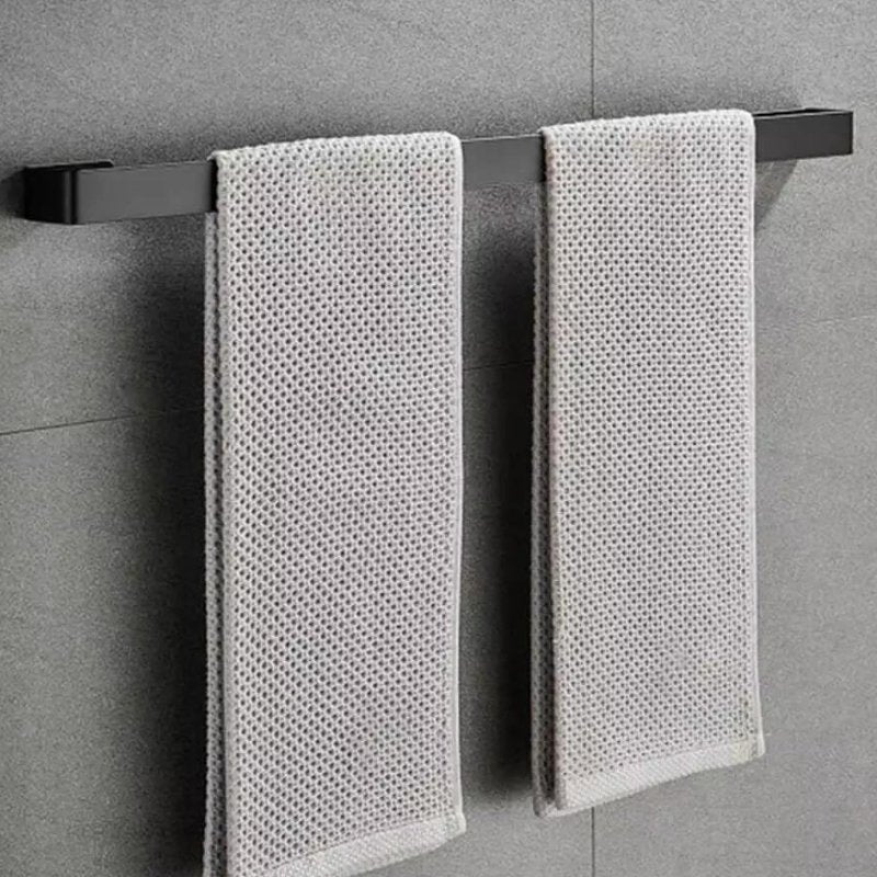 Minimalist Black Acrylic Towel Rack – Stylish Bathroom Wall Mounted Organizer